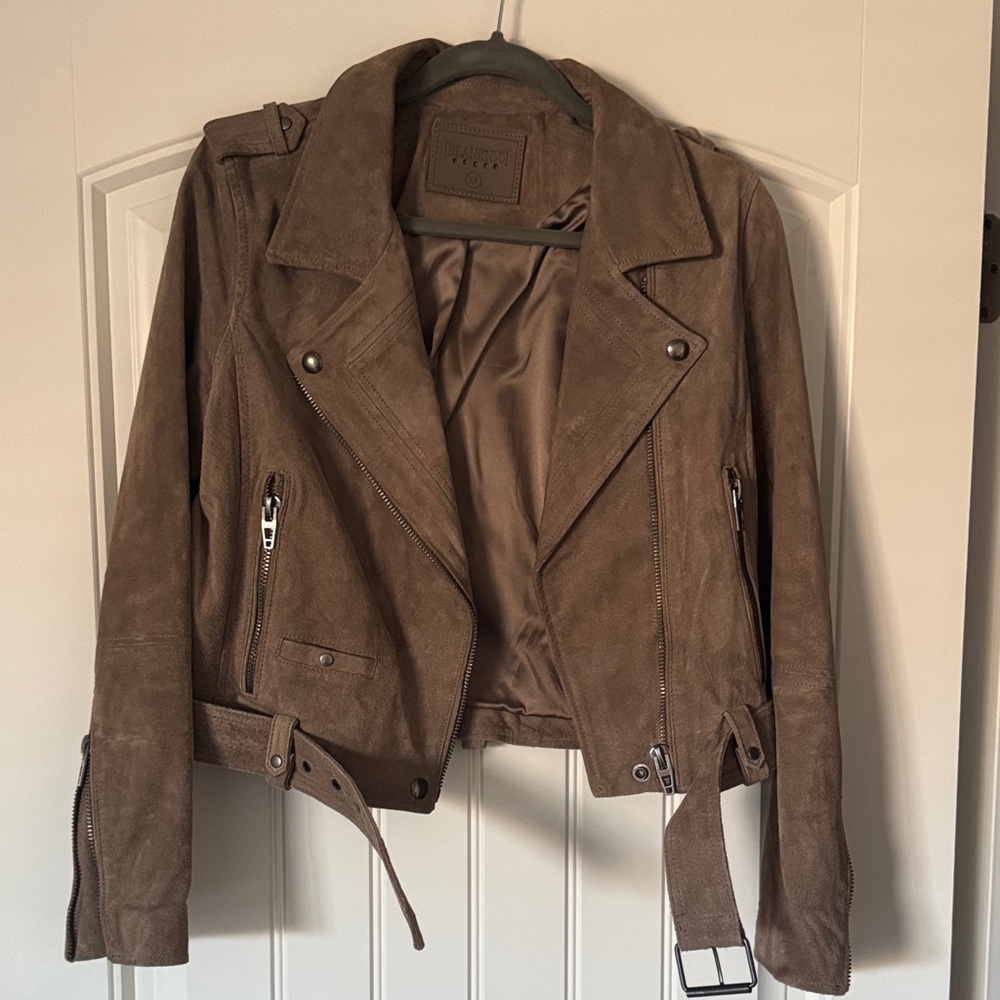 Blank NYC Brown Suede Leather Moto Jacket